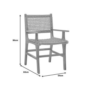 Sponze chair natural color teak wood rope 54x60x86cm