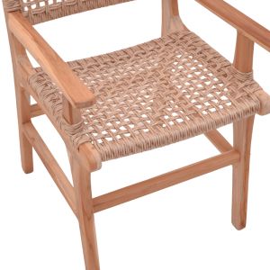 Sponze chair natural color teak wood rope 54x60x86cm