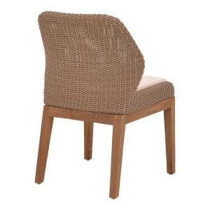 Swinton chair aluminum frame teak wood legs in natural shade and pera rattan 53x63x86cm