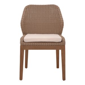 Swinton chair aluminum frame teak wood legs in natural shade and pera rattan 53x63x86cm