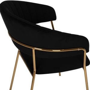 Theodore Belle black plush chair