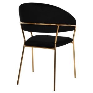 Theodore Belle black plush chair
