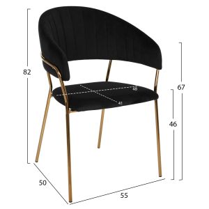 Theodore Belle black plush chair