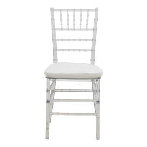 Tiffany chair with cushion, transparent, 38x38.5x88cm