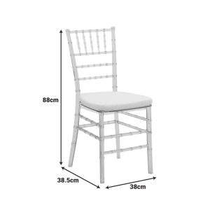 Tiffany chair with cushion, transparent, 38x38.5x88cm
