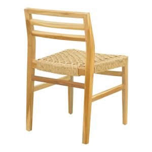 Стол Tuga рамка от тиково дърво с въже в естествен нюанс 50x58x86см
