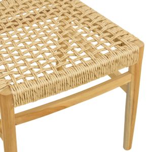 Стол Tuga рамка от тиково дърво с въже в естествен нюанс 50x58x86см