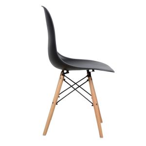 Twist Art Wood chair with black seat and wooden legs Hm8460,02