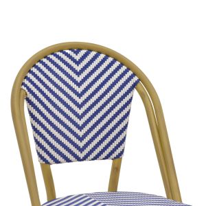 Chair Uarmin stack natural aluminum-blue and white textile 46x57x85cm