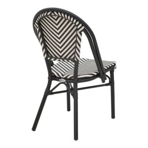 Chair Uarmin stack black aluminum-black and white textile 46x57x85cm
