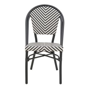 Chair Uarmin stack black aluminum-black and white textile 46x57x85cm