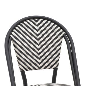 Chair Uarmin stack black aluminum-black and white textile 46x57x85cm