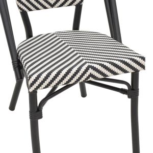 Chair Uarmin stack black aluminum-black and white textile 46x57x85cm