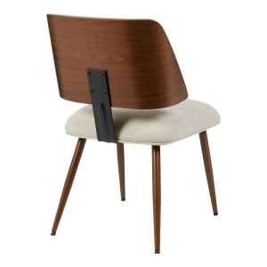 CHAIR UBANE BEIGE PLUSH FABRIC-WALNUT METAL LEGS 53X62.5X85CM