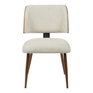 CHAIR UBANE BEIGE PLUSH FABRIC-WALNUT METAL LEGS 53X62.5X85CM