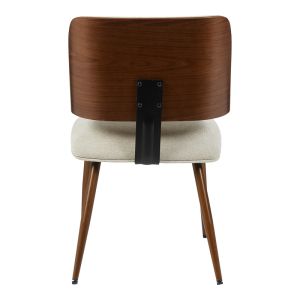 CHAIR UBANE BEIGE PLUSH FABRIC-WALNUT METAL LEGS 53X62.5X85CM