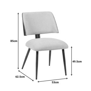 CHAIR UBANE BEIGE PLUSH FABRIC-WALNUT METAL LEGS 53X62.5X85CM