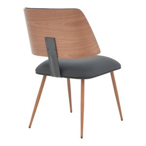 Ubane chair black pu-walnut metal legs 53x62.5x85cm