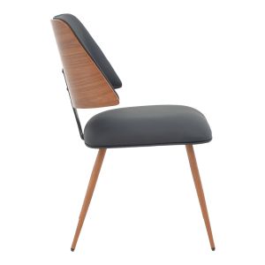 Ubane chair black pu-walnut metal legs 53x62.5x85cm
