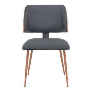 Ubane chair black pu-walnut metal legs 53x62.5x85cm