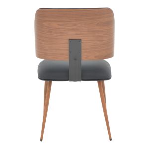 Ubane chair black pu-walnut metal legs 53x62.5x85cm