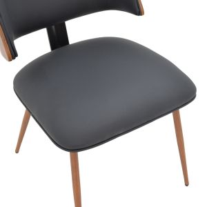 Ubane chair black pu-walnut metal legs 53x62.5x85cm