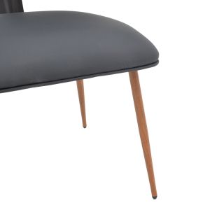Ubane chair black pu-walnut metal legs 53x62.5x85cm