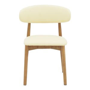 Ubene chair made of rubber wood and Pu in walnut and beige shade 46x58x79cm
