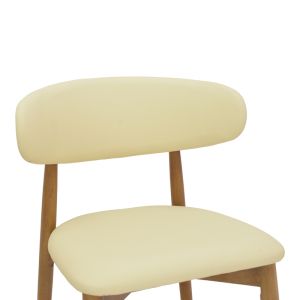 Ubene chair made of rubber wood and Pu in walnut and beige shade 46x58x79cm