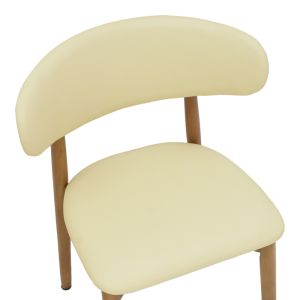Ubene chair made of rubber wood and Pu in walnut and beige shade 46x58x79cm