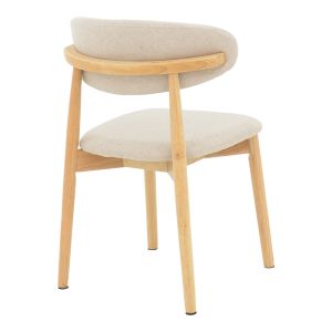 Ubene chair made of rubber wood and fabric in natural and beige shades 46x58x79cm