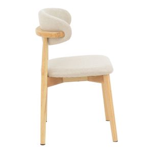 Ubene chair made of rubber wood and fabric in natural and beige shades 46x58x79cm