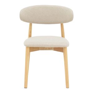 Ubene chair made of rubber wood and fabric in natural and beige shades 46x58x79cm