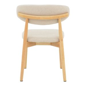 Ubene chair made of rubber wood and fabric in natural and beige shades 46x58x79cm