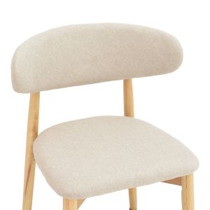 Ubene chair made of rubber wood and fabric in natural and beige shades 46x58x79cm