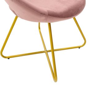 Valentina chair, rotten apple color plush and gold metal legs