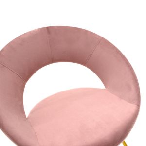Valentina chair, rotten apple color plush and gold metal legs
