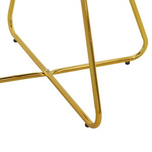 Valentino chair white boucle fabric-golden metal legs 65x60x82cm