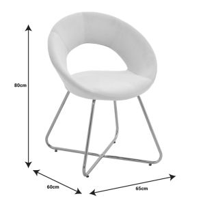 Valentino chair white boucle fabric-golden metal legs 65x60x82cm