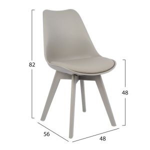 Vegas Gaston chair gray seat Hm0033,40