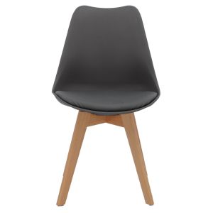 Vegas chair with wooden legs and dark gray seat Hm0033,03