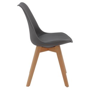 Vegas chair with wooden legs and dark gray seat Hm0033,03