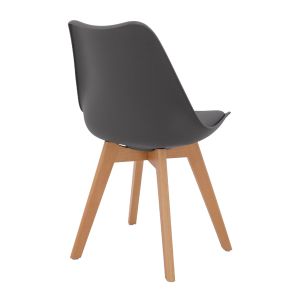 Vegas chair with wooden legs and dark gray seat Hm0033,03