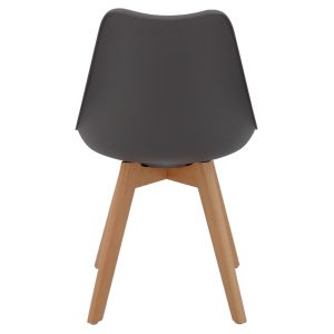 Vegas chair with wooden legs and dark gray seat Hm0033,03