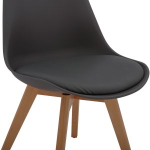 Vegas chair with wooden legs and dark gray seat Hm0033,03