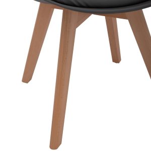 Vegas chair with wooden legs and dark gray seat Hm0033,03