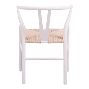 Стол Wishbone от каучуково дърво и въже в бяло 60x51x80см