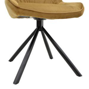Chair Wori brown velvet-metal black leg 48x56x82cm