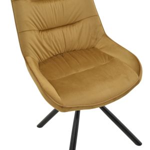 Chair Wori brown velvet-metal black leg 48x56x82cm