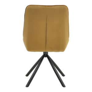 Chair Wori brown velvet-metal black leg 48x56x82cm